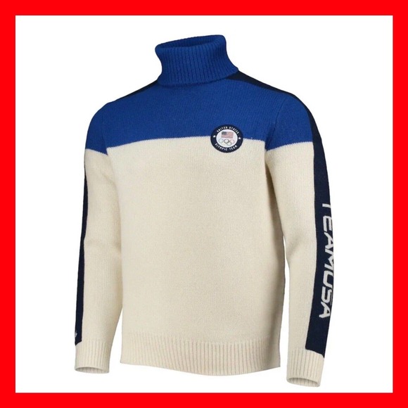 $348 Polo Ralph Lauren Wool Team USA Turtleneck Sweater Winter Olympics Wmn XS